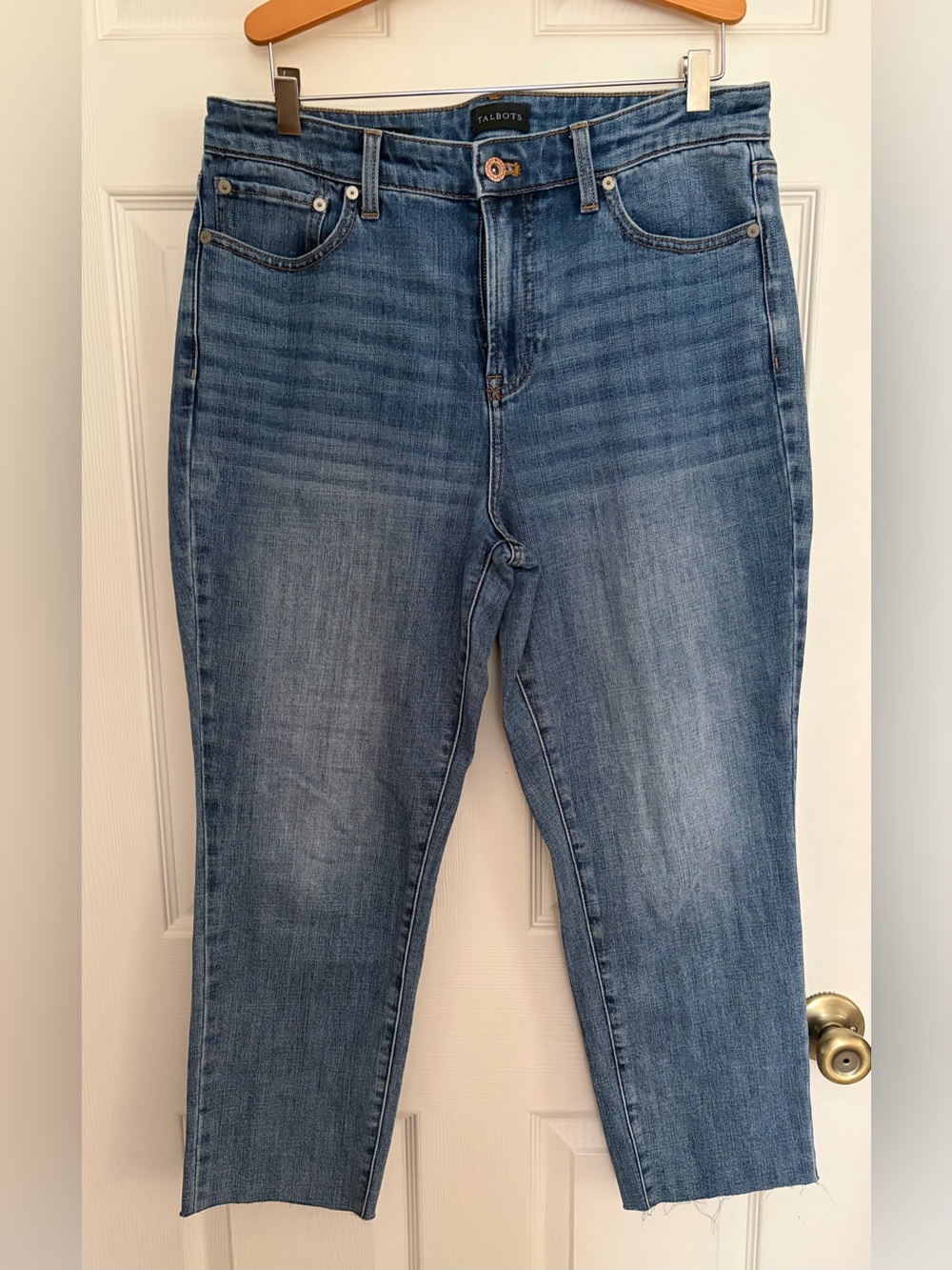 Talbots Modern Ankle Jeans 5 Pocket Raw Edge Jeans Size 10P